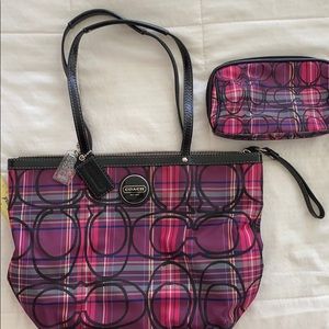 Signature Blue Plaid w/cosmetic bag